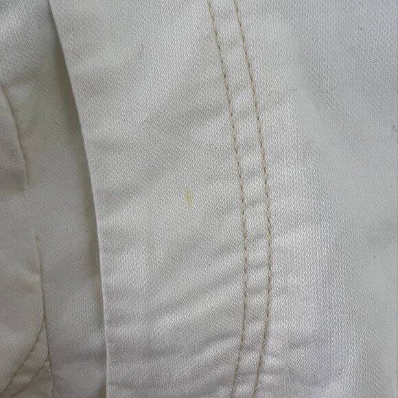 Oui Moments Beige Zip Front Leather Trimmed Jacket Size 10 NWT - Picture 6 of 10